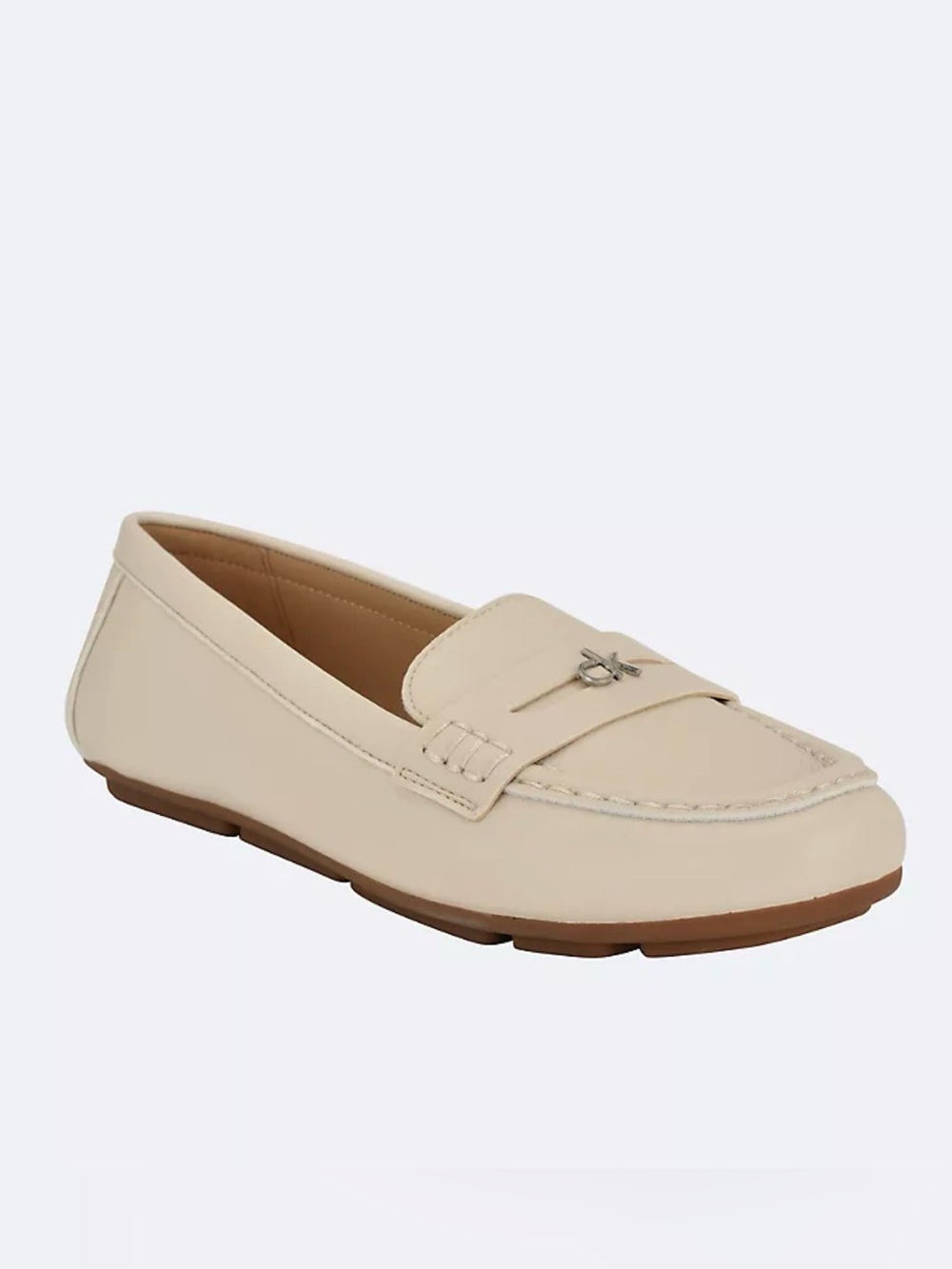 Calvin Klein CK Women's Ivory Lasso Penny Loafers Size 5.5 M Elegant Shoes New